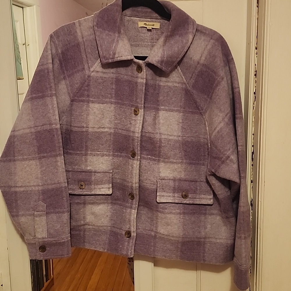 Madewell Lavender Plaid Jacket